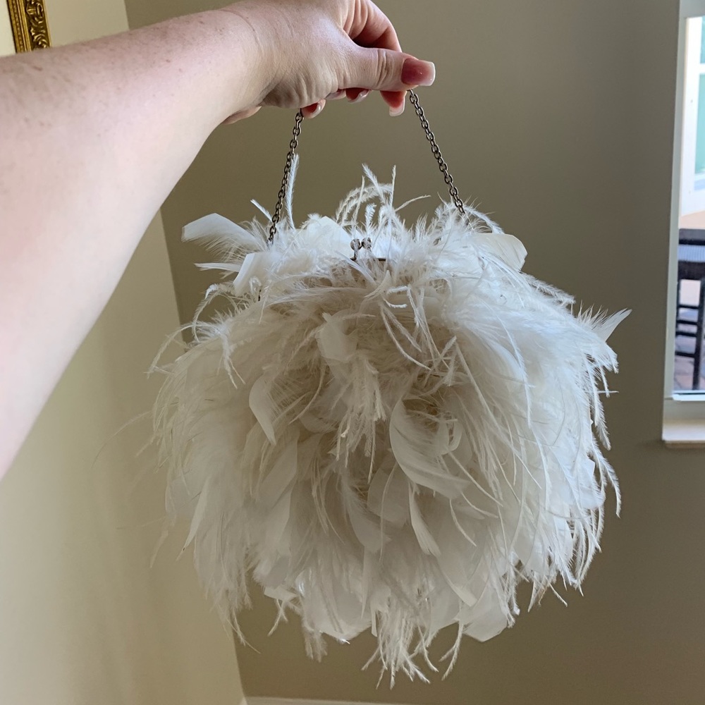 Original Kate spade white ostridge feather bag